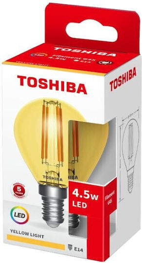 Toshiba LED Bulb 4.5W for Socket E14 and Shape G45 Yellow