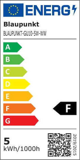 Blaupunkt Λάμπα LED 5W για Ντουί GU10 Θερμό Λευκό