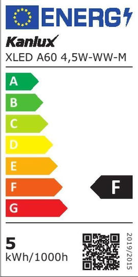 Kanlux LED-Lampe 4.5W 105mm für Fassung E27 und Form A60 Warmes Weiß 470lm