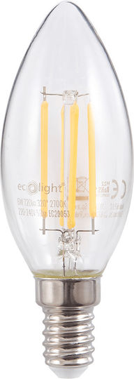Eco Light LED-Lampe 6W für Fassung E14 Warmes Weiß 720lm