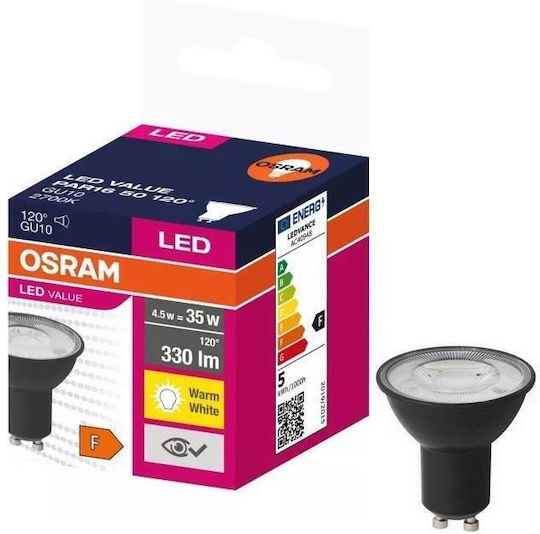 Ledvance LED Bulb 4.5W for Socket GU10 and Shape PAR16 Warm White 330lm