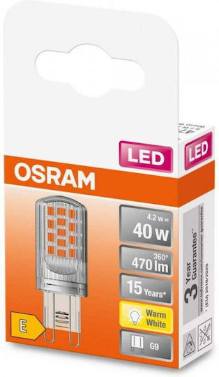 Osram Λάμπα LED 4.2W για Ντουί G9 Θερμό Λευκό 470lm