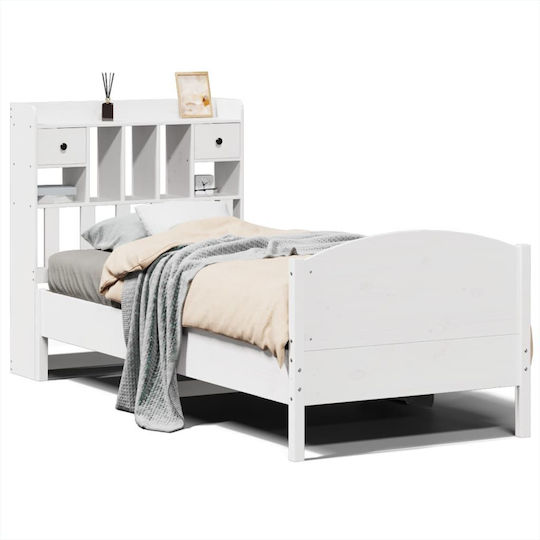 Pat Single Pentru Saltea 75x190cm Alb