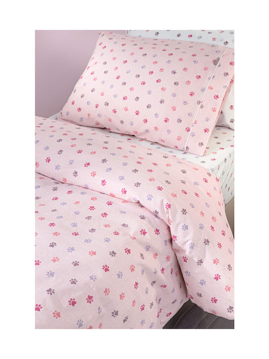 Guy Laroche Sheet Set Single Cotton Paw Pinky 165x250cm 3pcs
