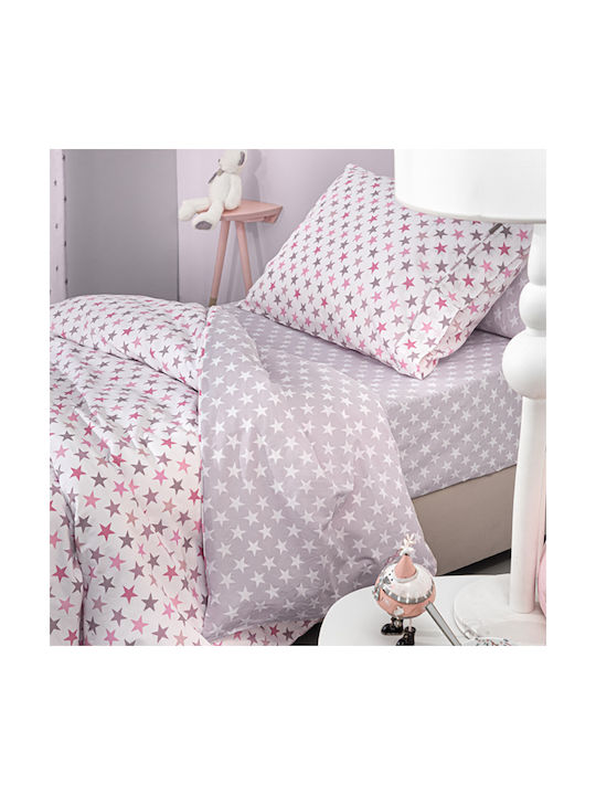 Guy Laroche Sheet Set Single with Elastic Band Cotton Cosmos Pudra 100x200cm 3pcs