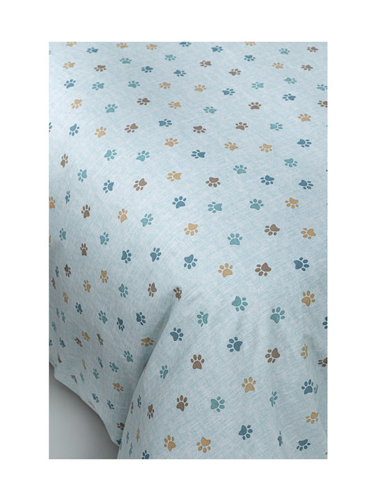 Guy Laroche Sheet Set Single Cotton Paw Ciel 165x250cm 3pcs