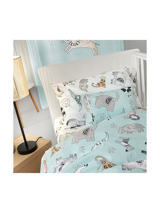 Guy Laroche Bebe Set Baby Bettlaken Für Krippe Baumwolle Aqua, Aqua Grau Türkis 115x170cm 3Stück