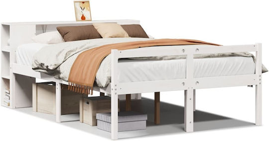 Κρεβάτι Διπλό για Στρώμα 135x190cm Λευκό