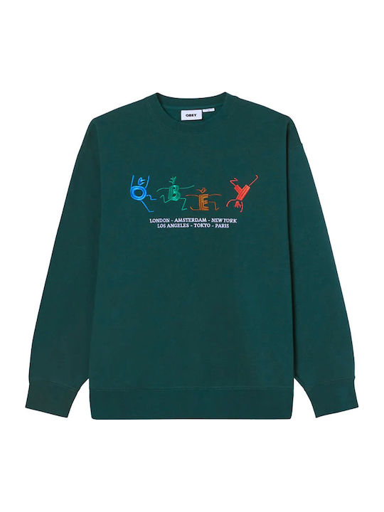 People Crew Fleece Φούτερ Πράσινο