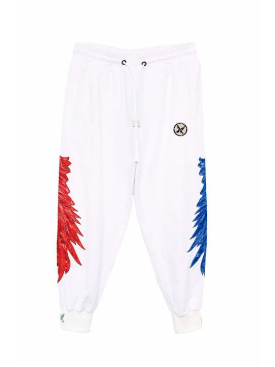 Pantaloni de trening cu Elastic Alb