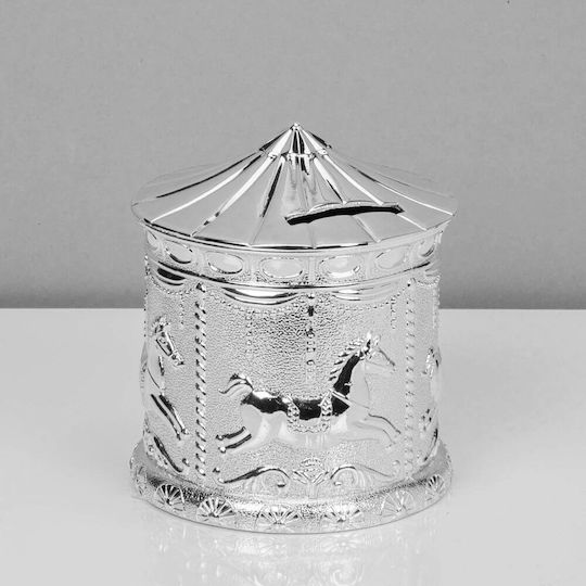 Bambino by Juliana Children's Money Box Metal Silver 8.5x8.5cm