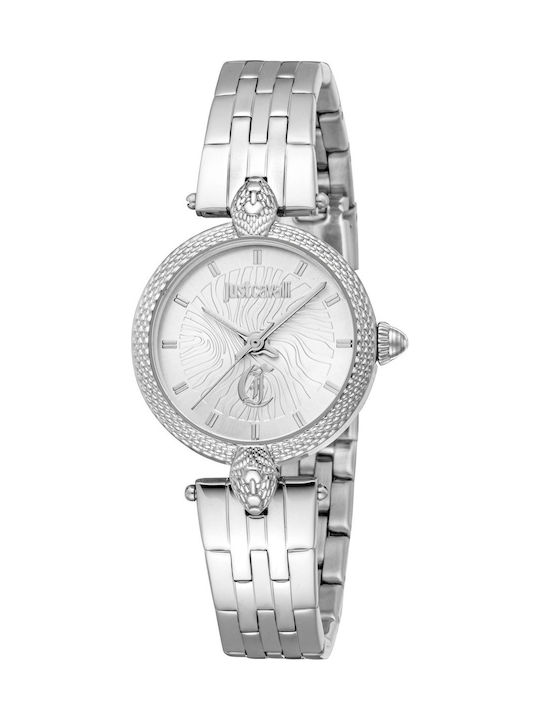 Just Cavalli Damen Uhr mit Silber Metallarmband