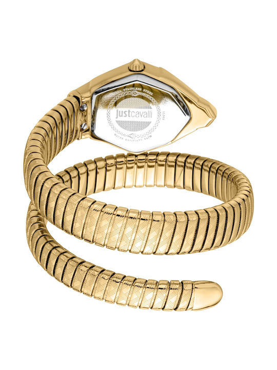 Just Cavalli Signature Snake Women's Watch with Gold Metal Bracelet