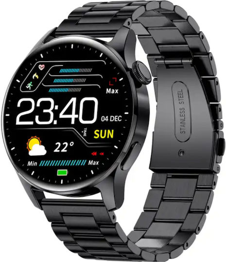 RoHs Pro Smartwatch mit Pulsmesser (Schwarz)
