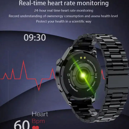 RoHs Pro Smartwatch mit Pulsmesser (Schwarz)