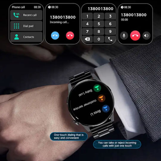 RoHs Pro Smartwatch mit Pulsmesser (Schwarz)
