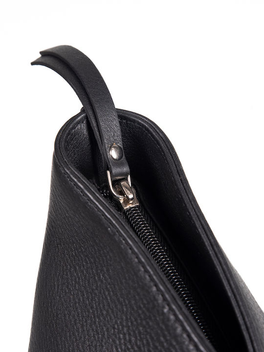 Leder Damentasche Schultertasche Schwarz