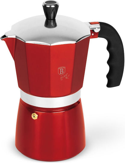 Burgundy Metallic Line Coffee Maker 9 Cups Berlinger Haus Bh 8583 450 Ml Red