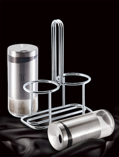 Berlinger Haus Silver Jewellery Collection Salt and Pepper Set Inox with Stand 2pcs