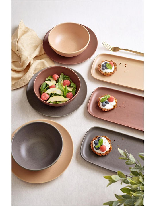 Costa Verde Teller Suppe aus Porzellan Braun mit Durchmesser 18cm