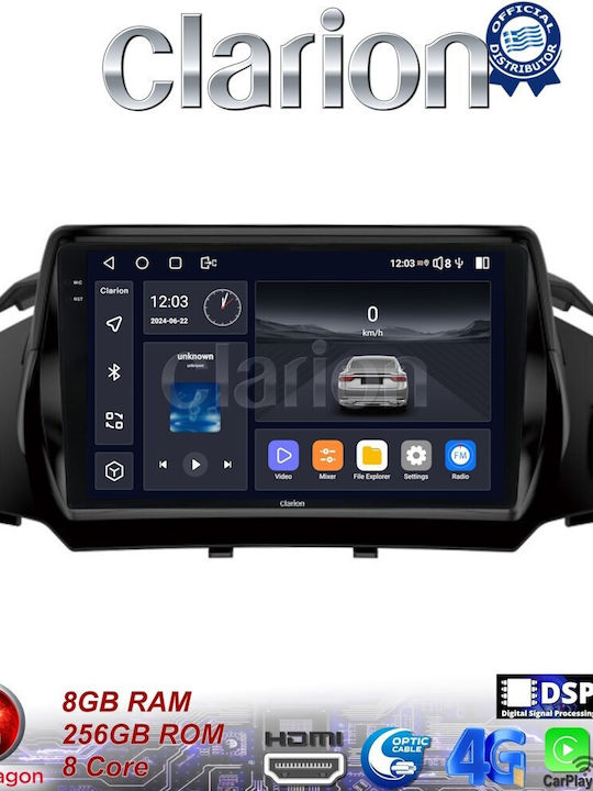 Clarion Car Audio System for Ford Kuga / C-Max 2011> (Bluetooth/USB/WiFi/GPS/Apple-Carplay/Android-Auto) with Touch Screen 9.5"