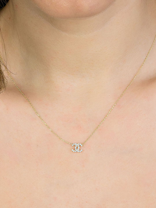 Kiriakos Gofas Set with Necklace & Earrings from Gold 14K with Stones