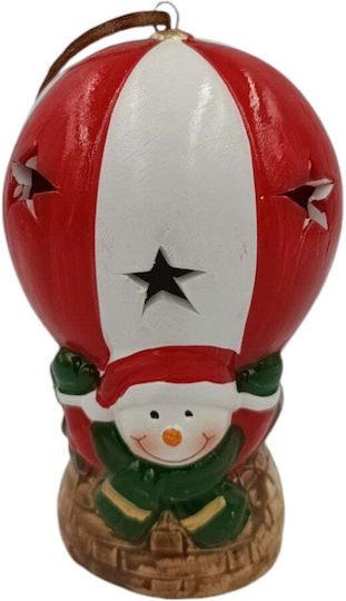 Weihnachtliche dekorative Keramik-Heißluftballon-Leuchte 13x6cm 2 Designs