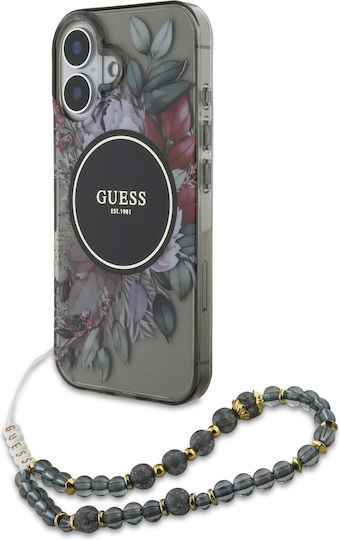 Guess Back Cover Plastic Rezistent Negru (iPhone 16)