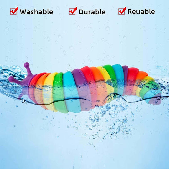 Sensorisches Stressspielzeug Flippy Fidget Toys Regenbogenraupe 18,6 cm Leuchtfunktion +3 Jahre Mehrfarbig
