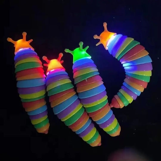 Sensorisches Stressspielzeug Flippy Fidget Toys Regenbogenraupe 18,6 cm Leuchtfunktion +3 Jahre Mehrfarbig