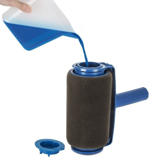Stencil Set Filling Reservoir Container Roller Narrow Areas Corner Brush Extendable Arm Blue