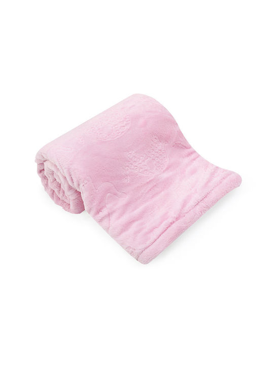 Mother's Choice Decke Wickeltücher für Kinderzimmer Vlies Weiß White And Pink 76x91cm