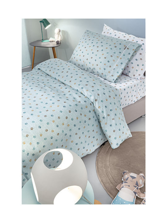 Guy Laroche Set Kids Duvet Cover Single with Pillowcase Cotton Ciel 165x225cm