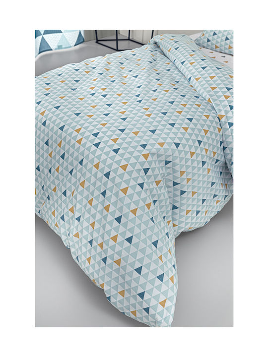 Guy Laroche Set Kinderbettbezug Einzel mit Kissenbezug Baumwolle Aqua 165x225cm