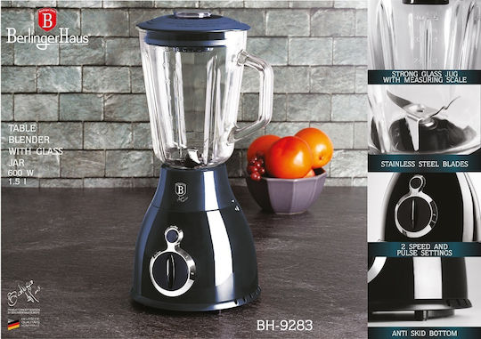 Berlinger Haus Tischmodell Mixer mit Glas Kanäta 1,5 l 600W Grau BH-9283
