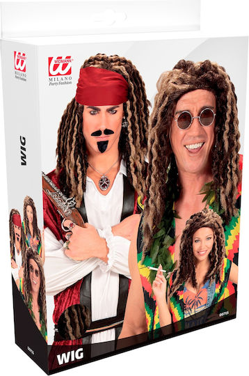 Carnival Wig Hippie Curly Rastafarian Brown-Blonde