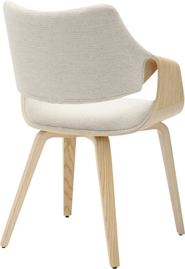 Netto Dining Room Fabric Armchair Beige 55x56x83cm