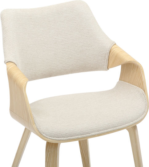 Netto Dining Room Fabric Armchair Beige 55x56x83cm