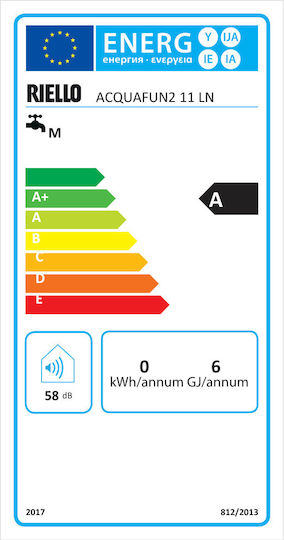 Riello Acquafun² 11 LN LPG Wall Mounted LPG Instant Water Heater for Central Installation 22kW