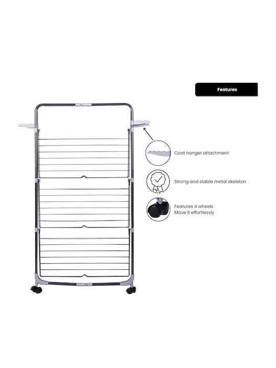 Ertone Uscătoare Rufe Pliabilă De Pardoseală Inox Cu Lungimea Suportului De Uscare A Hainelor 30m