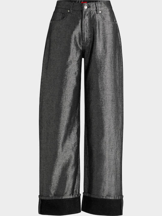 Gealena High Waist Women's Jean Trousers Gray