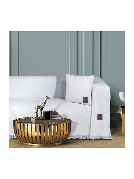 Greenwich Polo Club 3915 Zweisitzer-Sofa Überwurf 180x250cm Weiß