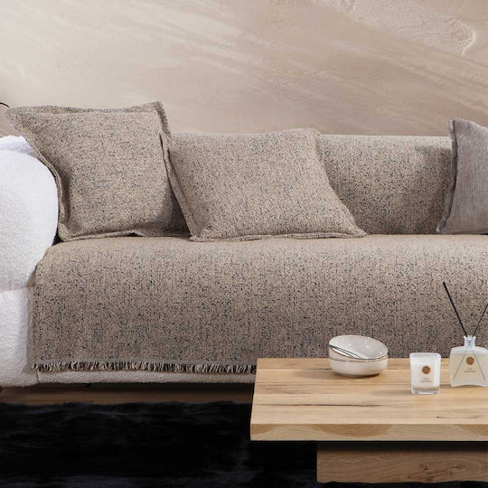 Nef-Nef Homeware Alamo Three-Seater Sofa Throw Jacquard 170x300cm Beige