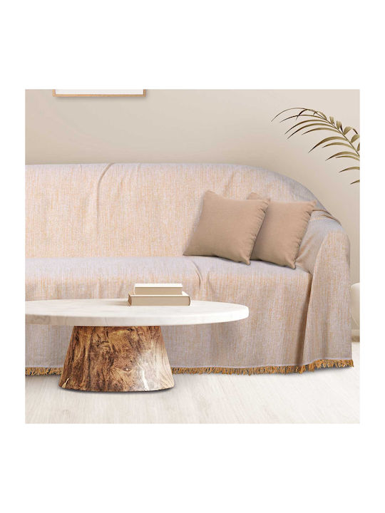 Das Home 0258 Dreisitzer-Sofa Wurf 180x300cm Beige
