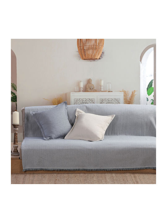 Nef-Nef Homeware Sofa Throws 2 Seater Nature 22 170x250cm Blue 030995