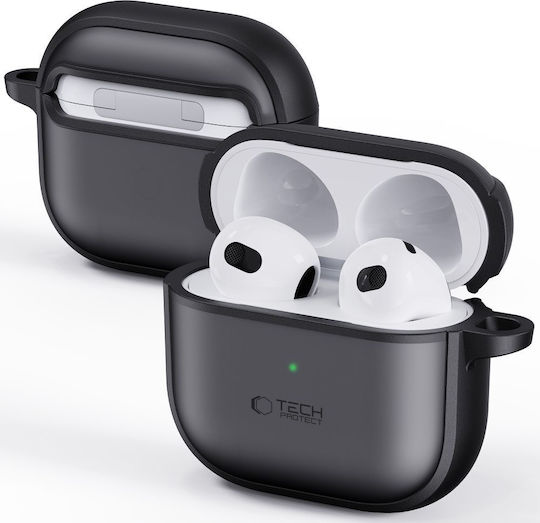Tech-Protect MagMat Силиконов / Пластмасов Калъф с Кука в Черен Цвят за Apple AirPods 4 / 5