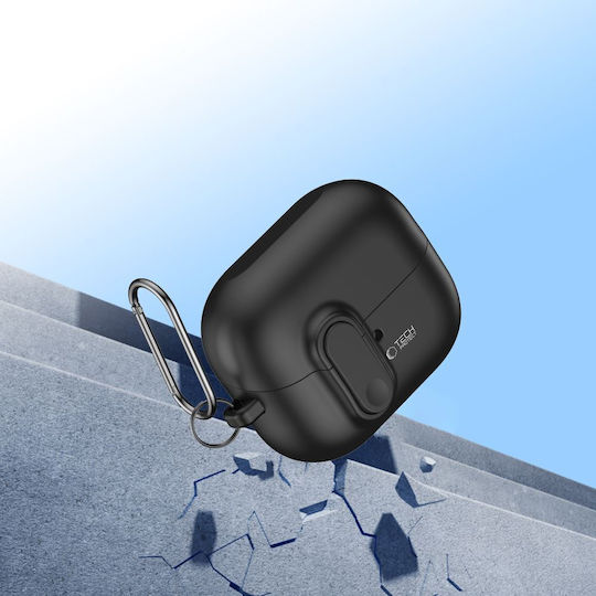 Tech-Protect Slim Hook Hülle Silikon mit Haken in Schwarz Farbe für Samsung Galaxy Buds 3 / 3 FE / 3 Pro