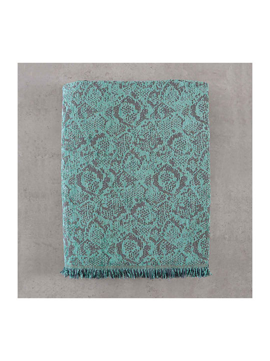 Rythmos Snake Ριχτάρι Πολυθρόνας Chenille 180x160εκ. Πετρόλ 117-191-2727