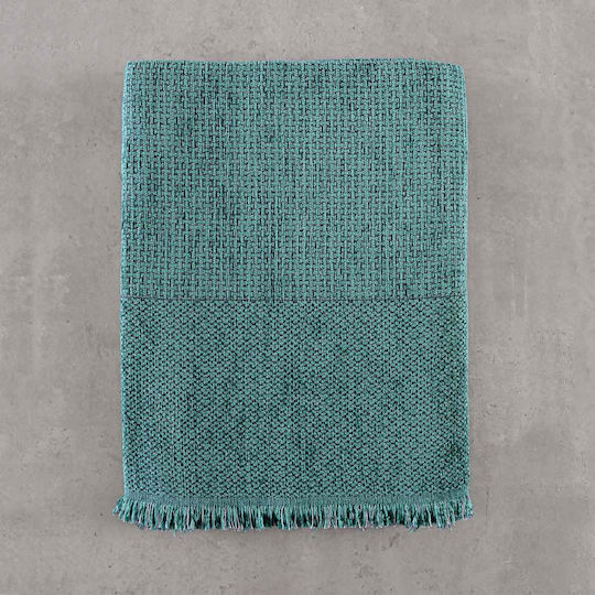Rythmos Simplin Chenille Armchair Throw 180x160cm Petrol Blue