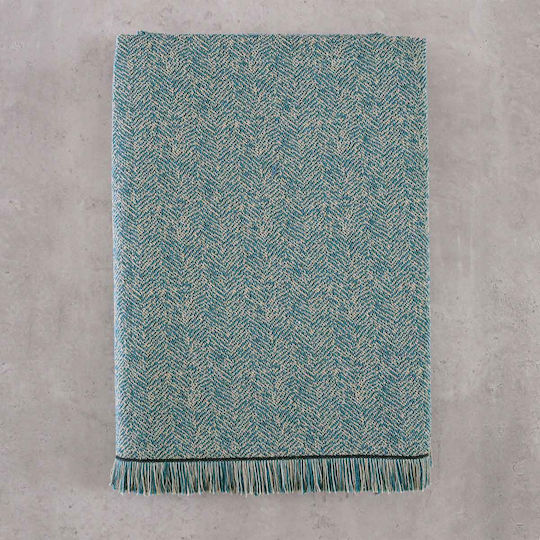 Rythmos Armchair Throw Jacquard 180x160cm Petrol Blue